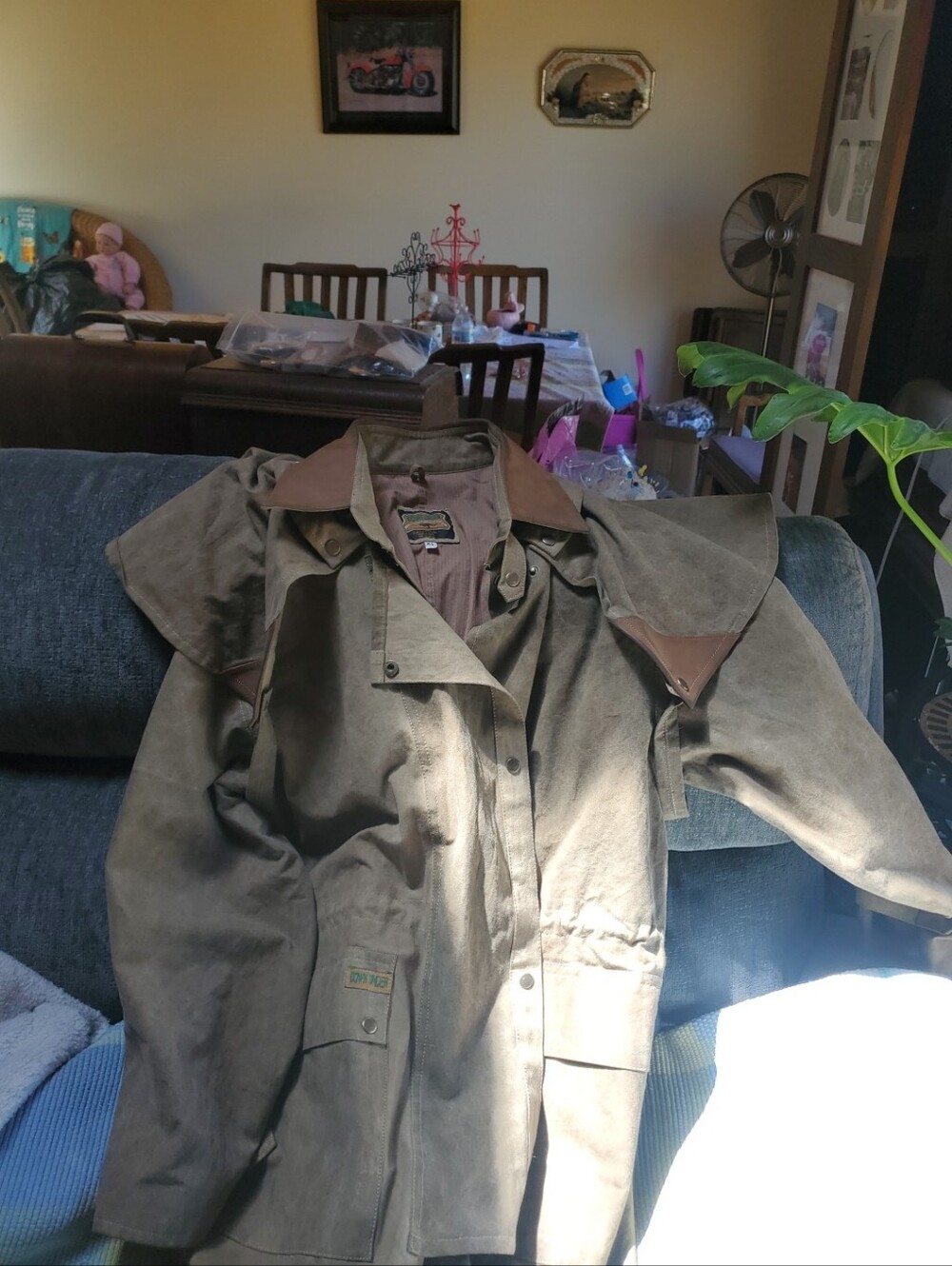 Downunder Australian Oilskin Western Trench Coat Brown Size XL